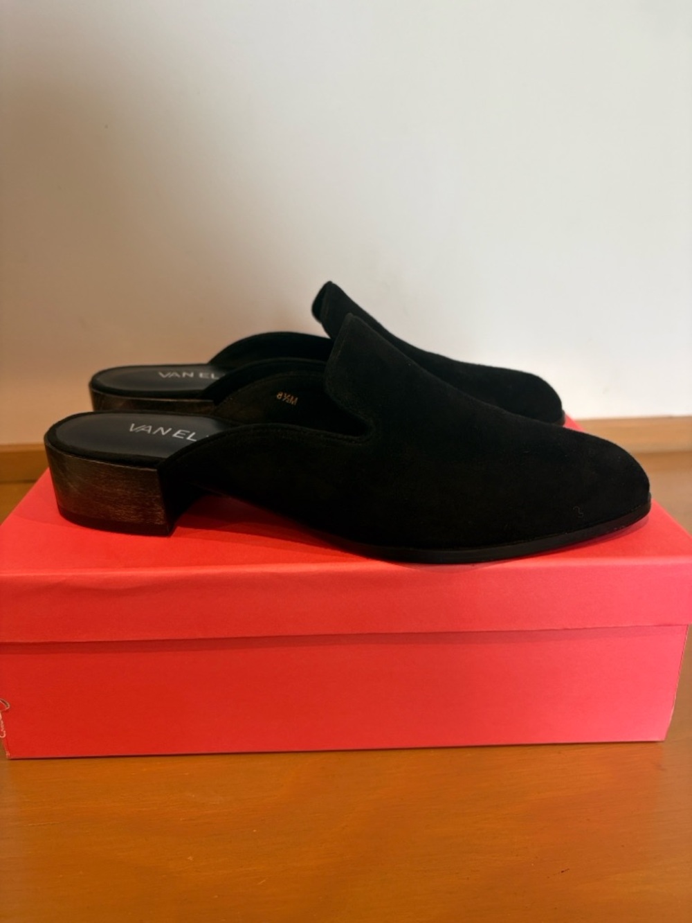 Vaneli Black Suede Slip-On Mules